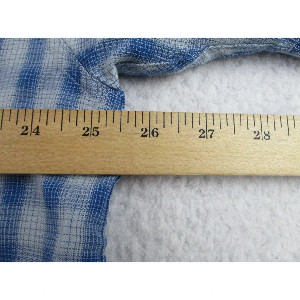 North Face Shirt Mens 2XL Blue White Plaid Short Sleeve Button Up Outdoor Hiking